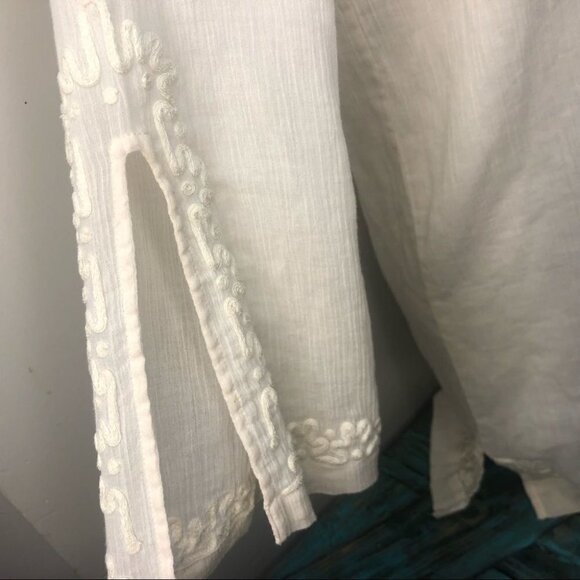 Joie Boho Cream Off White Shift Dress Embroidered Size Medium - Picture 9 of 13